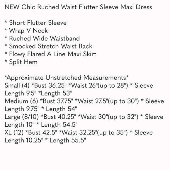 NEW Chic Ruched Waist Flutter Sleeve Maxi Dress Purple Lilac. Size 4/small. - Picture 8 of 8